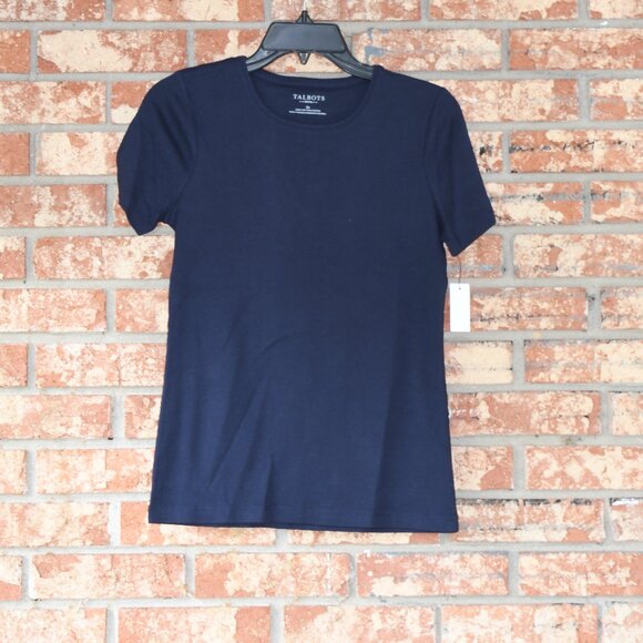 Talbots Petite Navy Tee - Picture 1 of 3